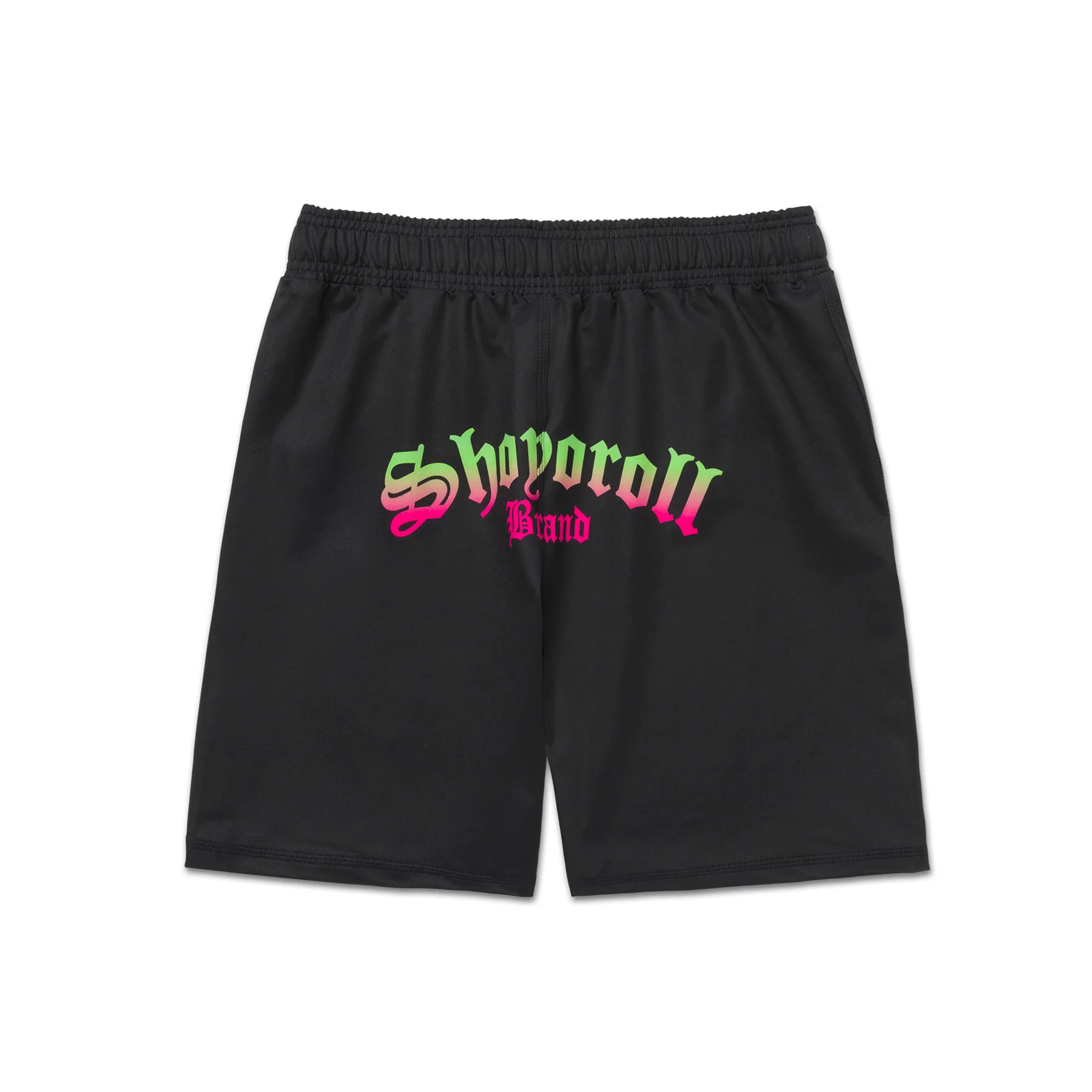 Retro Gradient Training Fitted Shorts (Green-Pink)(Ambassador) - Image 2